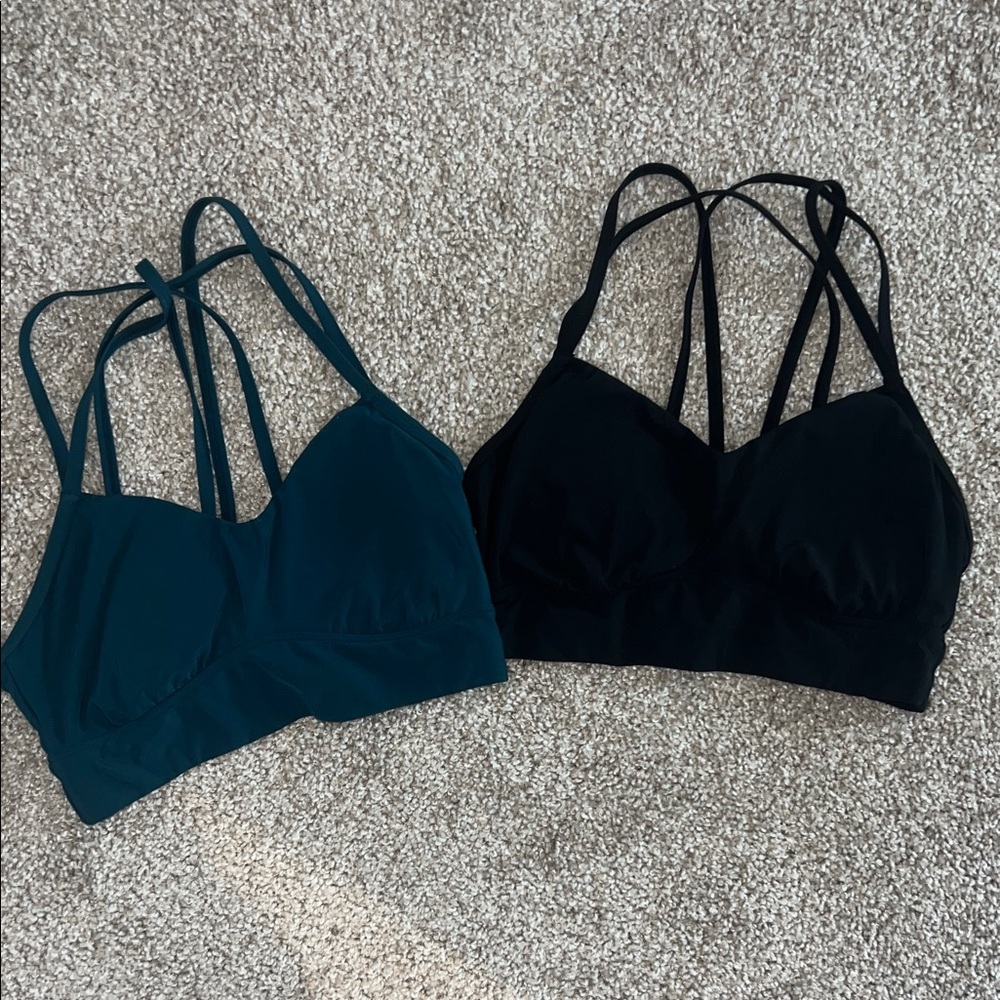 Target Women's Dual Strap Bralette Set - Black and Teal